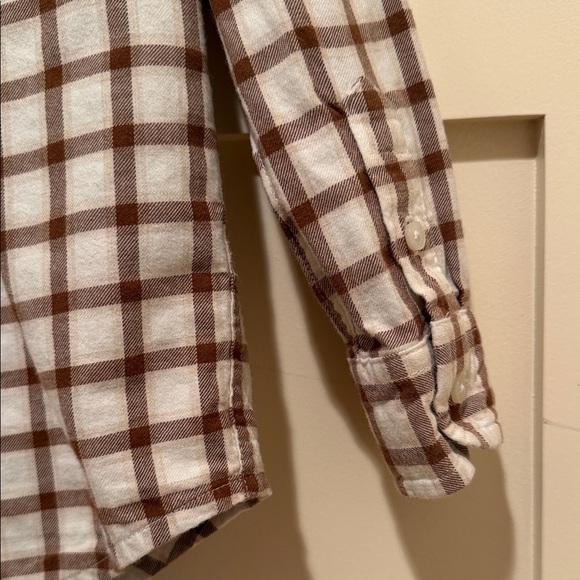 Boys Size 6 Janie and Jack Brown Plaid Button Down Shirt Long Sleeve Cotton - Picture 3 of 8